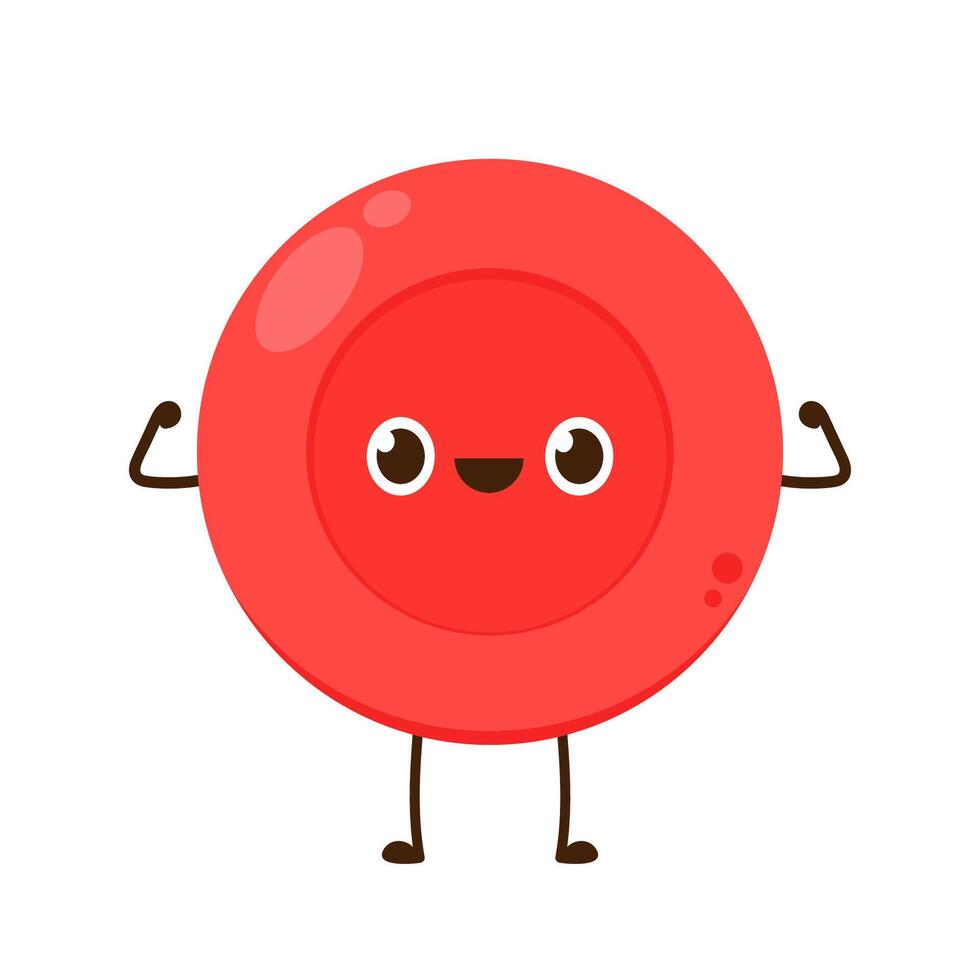 Red Blood Drop Cartoon Character. Illustration Flat Design Isolated On Transparent Background. Red Blood Cell Mascot. vector