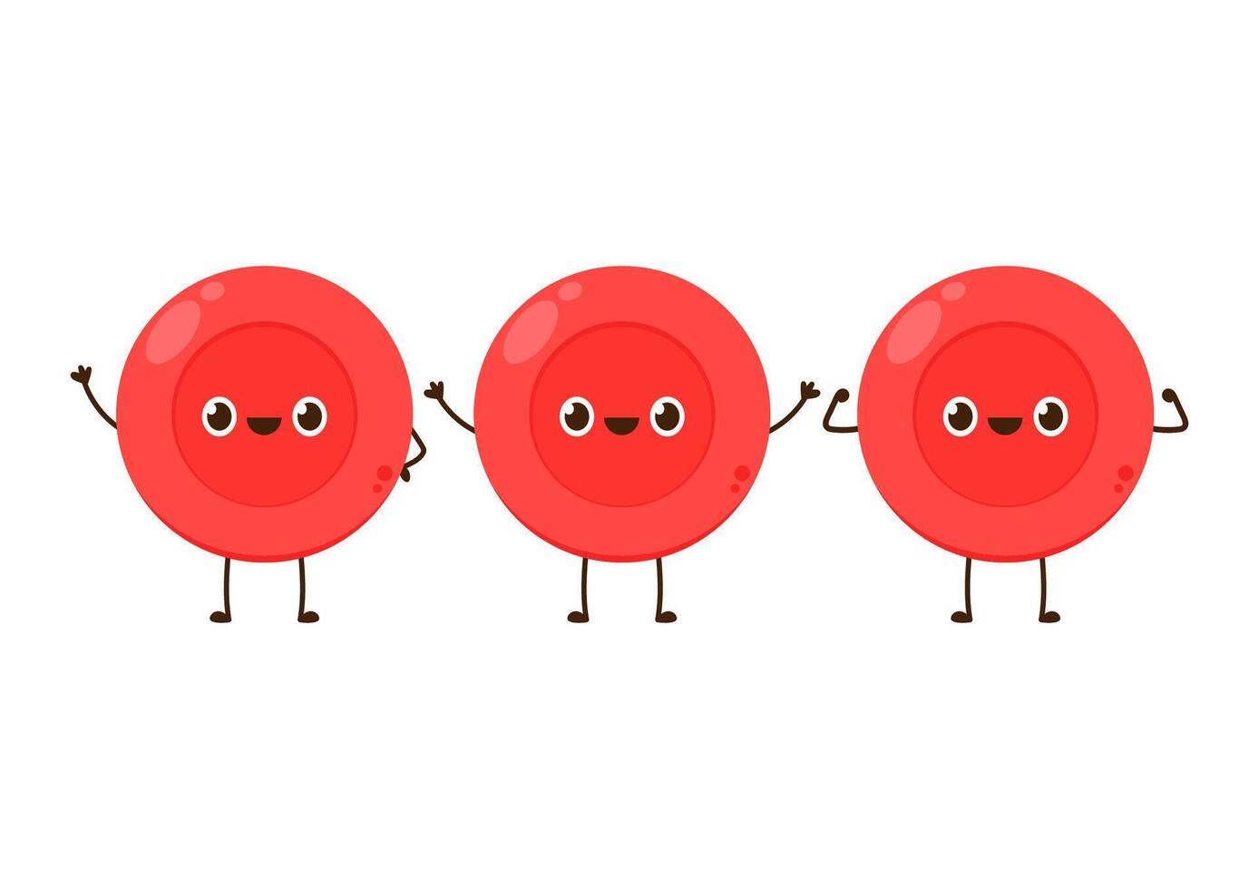 Red Blood Drop Cartoon Character. Illustration Flat Design Isolated On Transparent Background. Red Blood Cell Mascot. vector