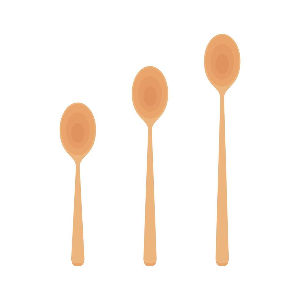 Spoon . Wood Spoon on white background. vector