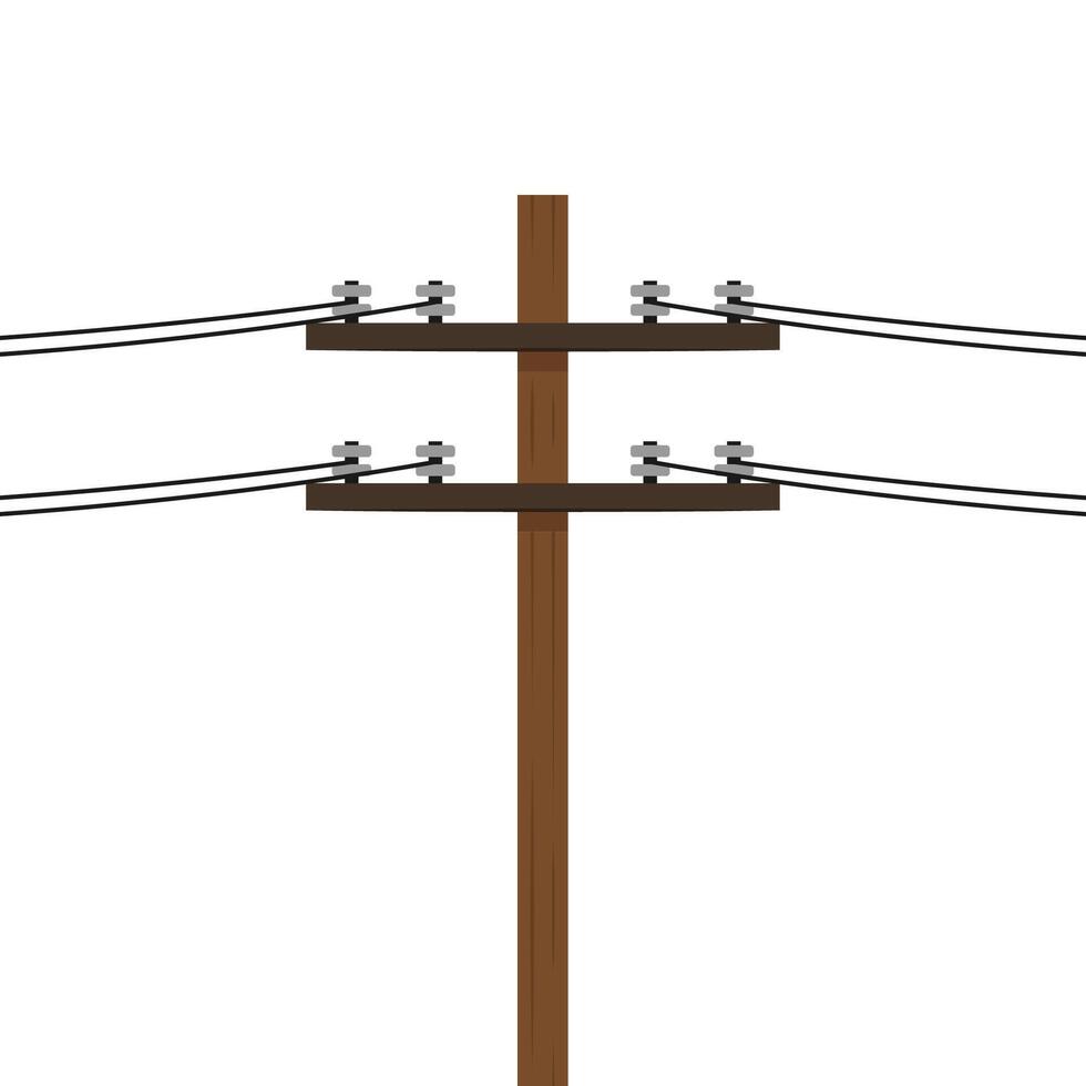 Electric pole . electric pole on white background. free space for text. vector