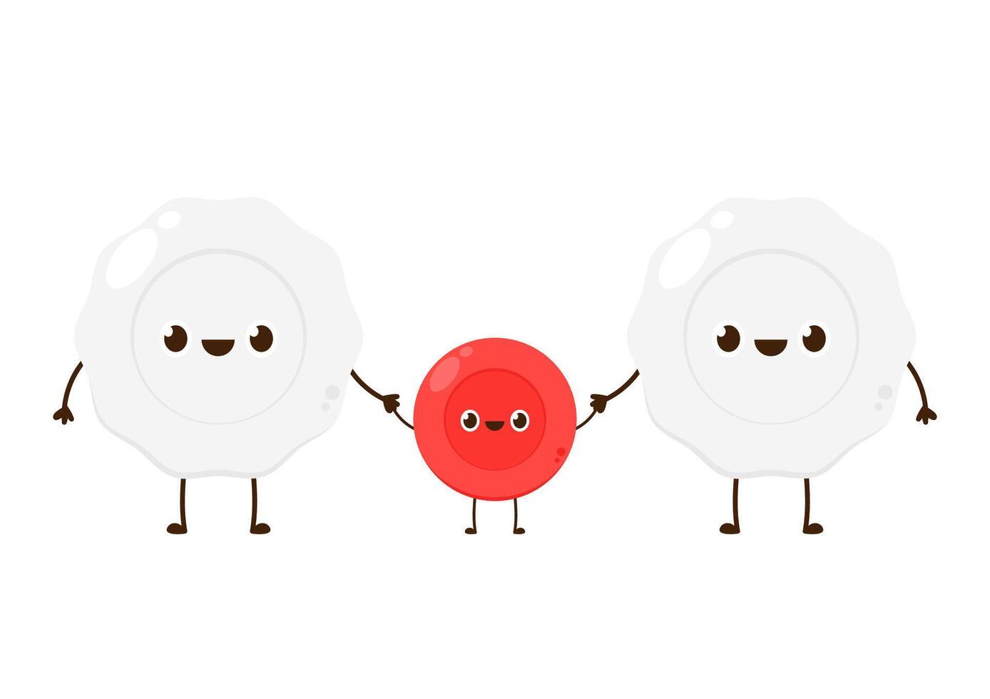 Red and white blood cell character design. vector