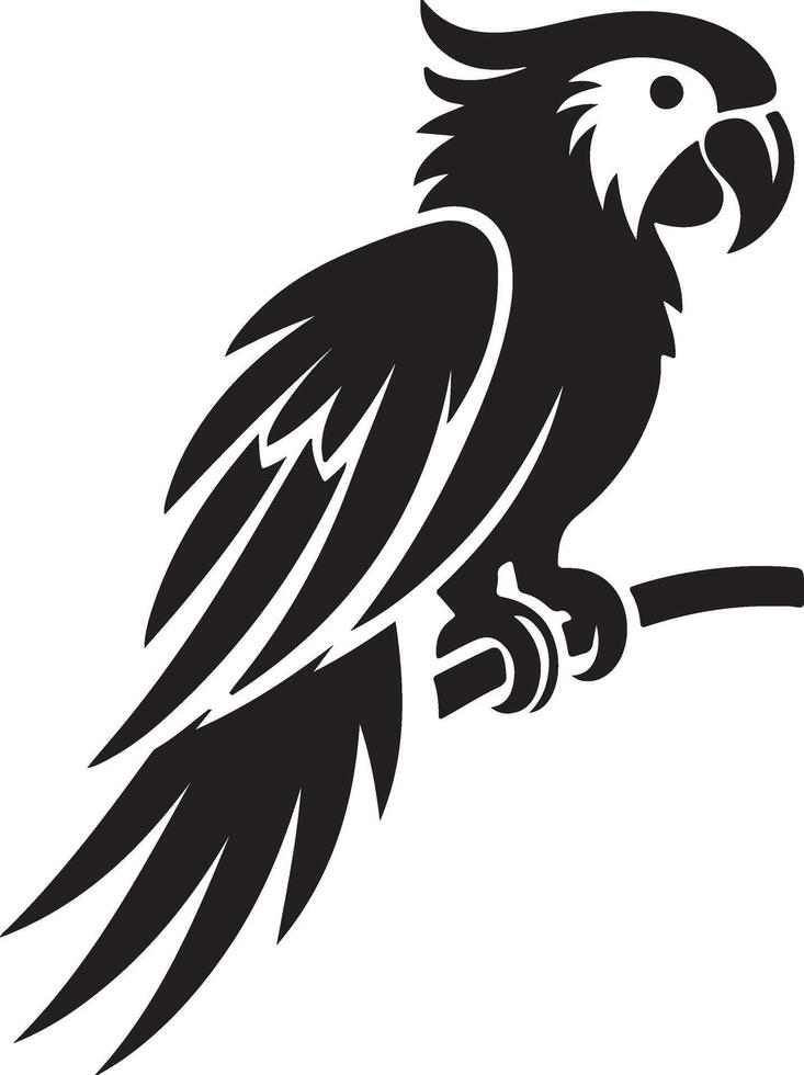 A silhouette of a parrot in style. vector