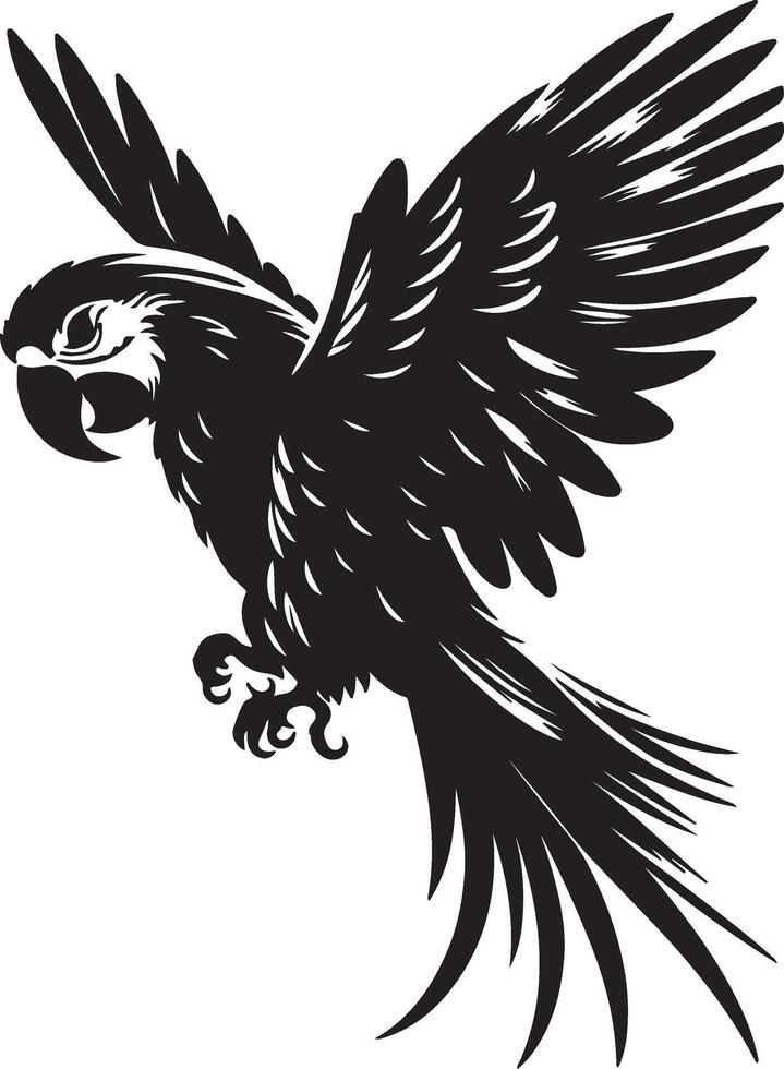 A silhouette of a parrot in style. vector