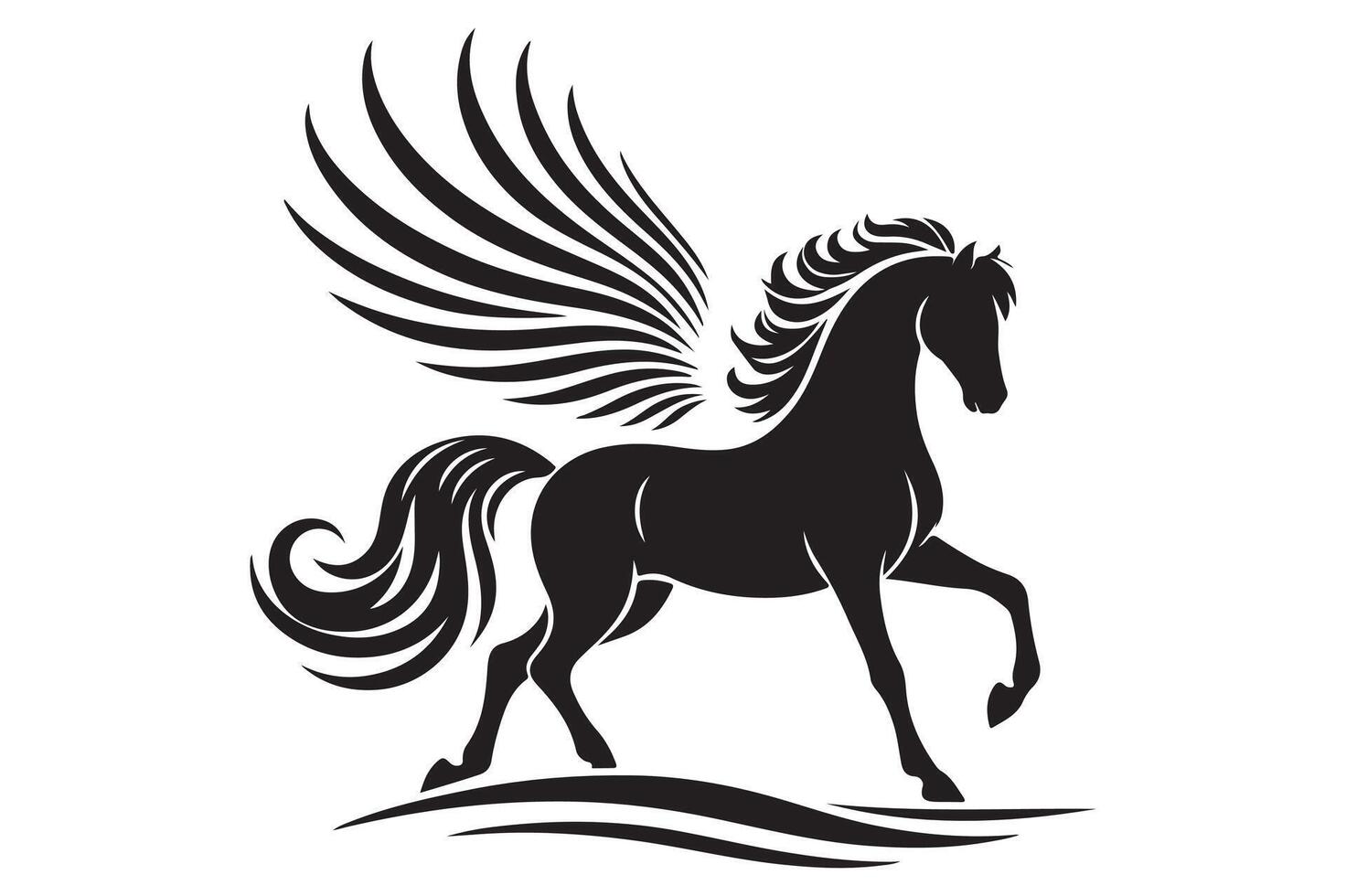 A silhouette of a horse in style. vector