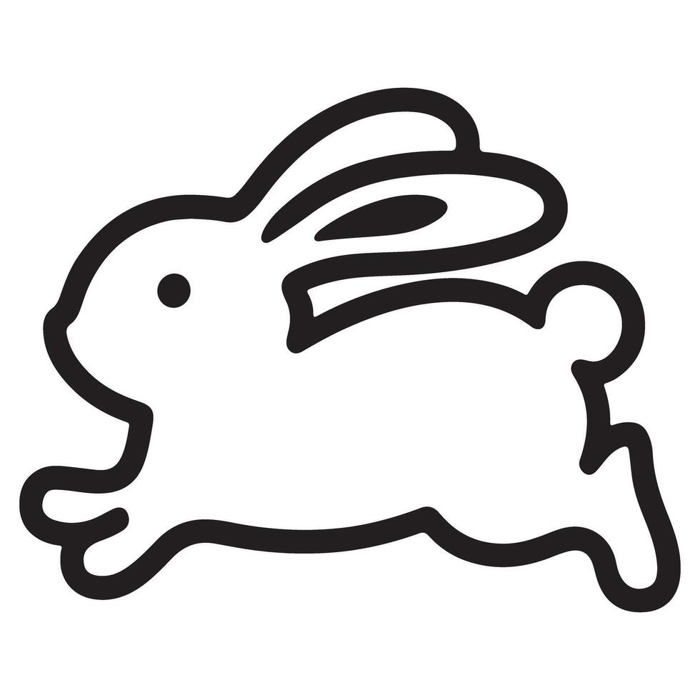A silhouette of a rabbit in style. vector