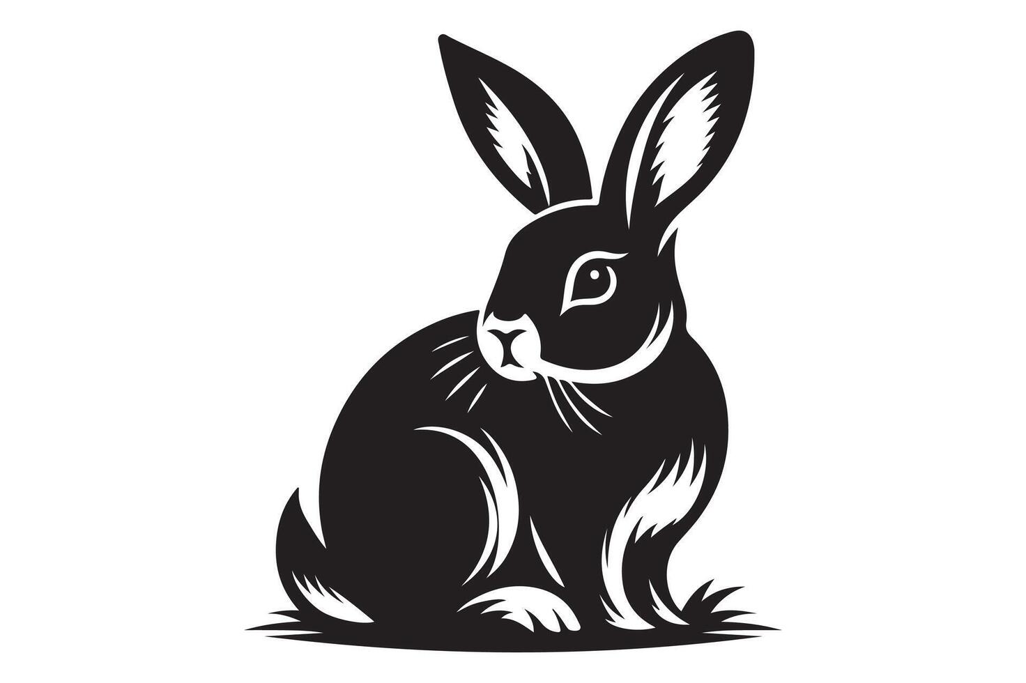 A silhouette of a rabbit in style. vector