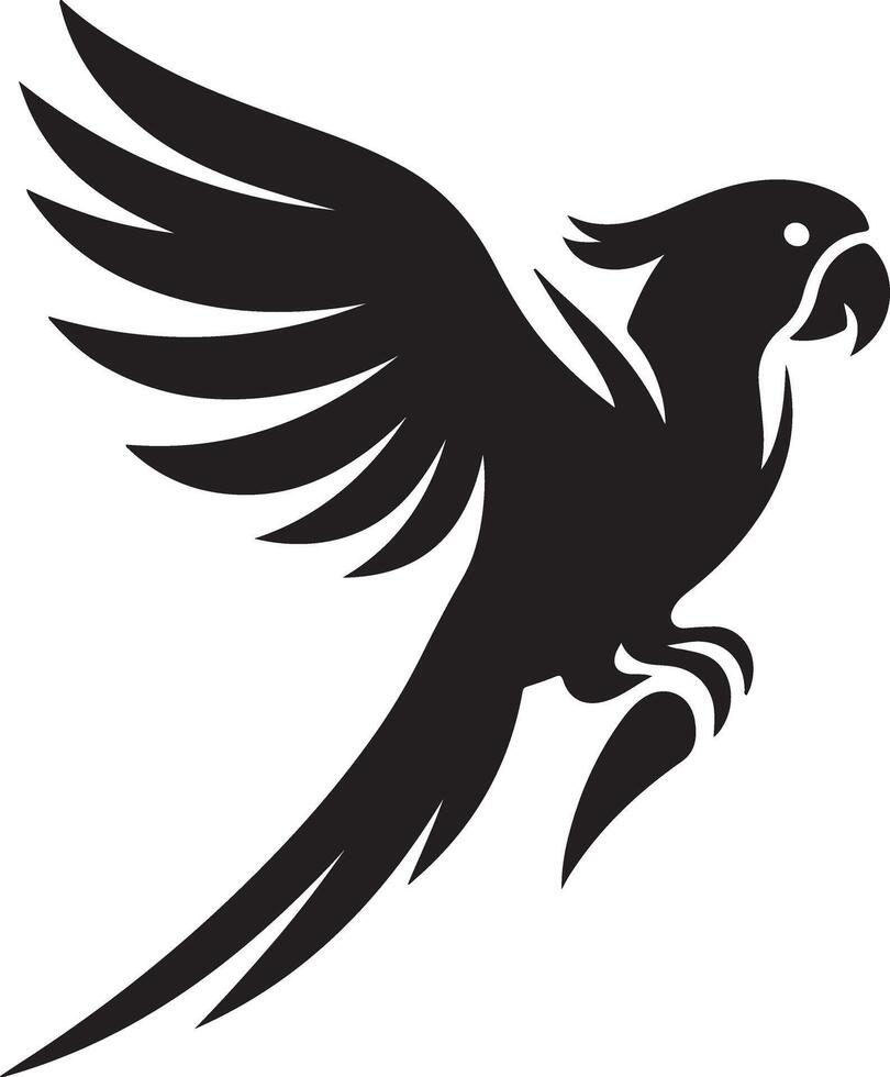 A silhouette of a parrot in style. vector