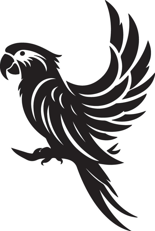 A silhouette of a parrot in style. vector
