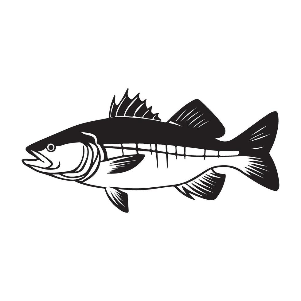A silhouette of a fish in style. vector