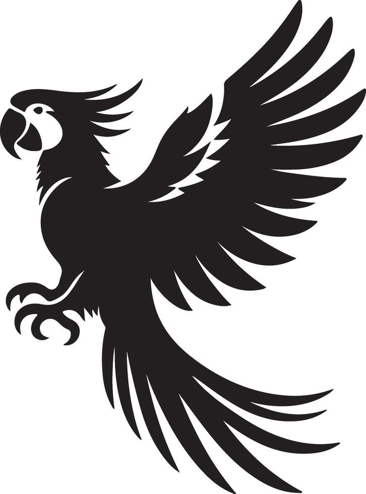 A silhouette of a parrot in style. vector