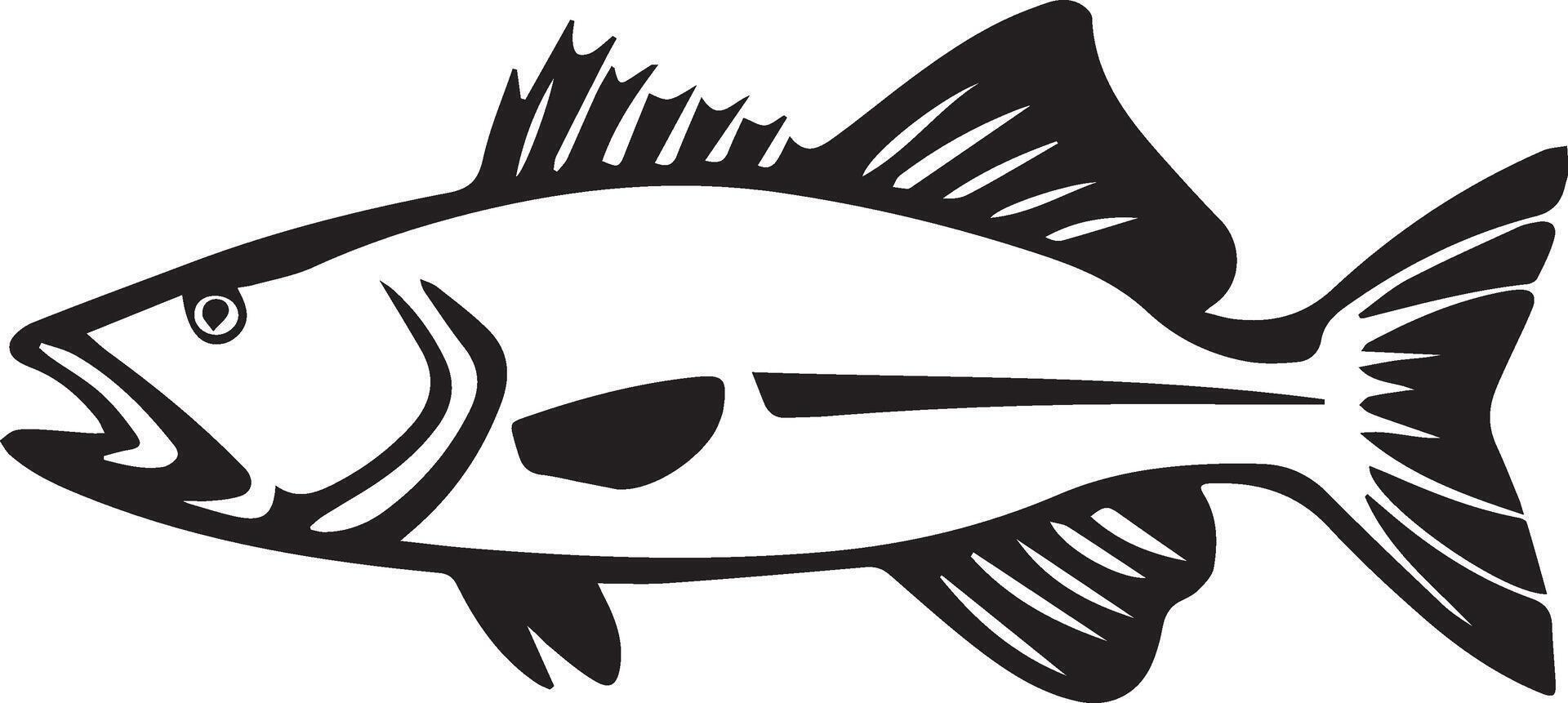 A silhouette of a fish in style. vector