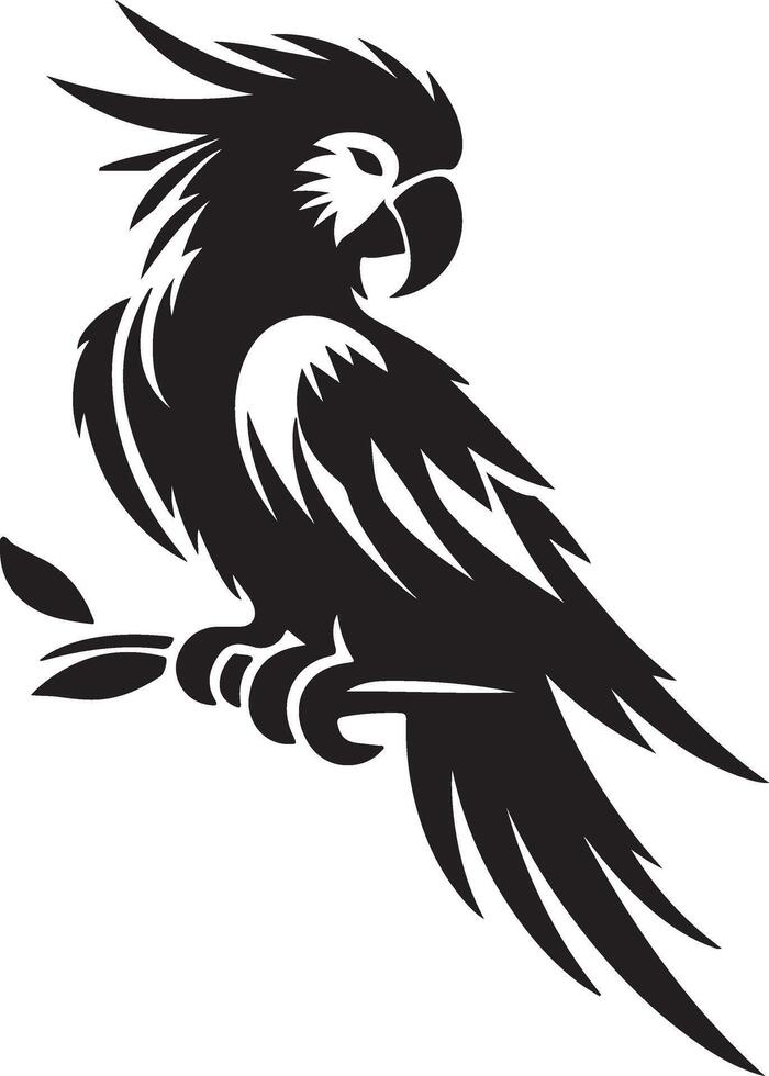 A silhouette of a parrot in style. vector