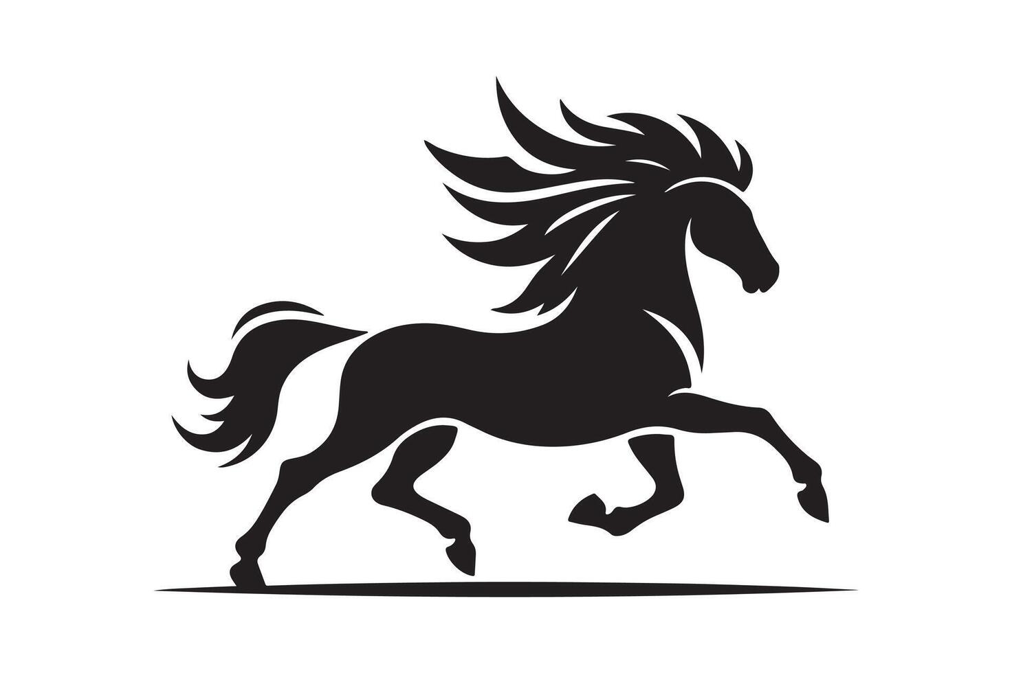 A silhouette of a horse in style. vector