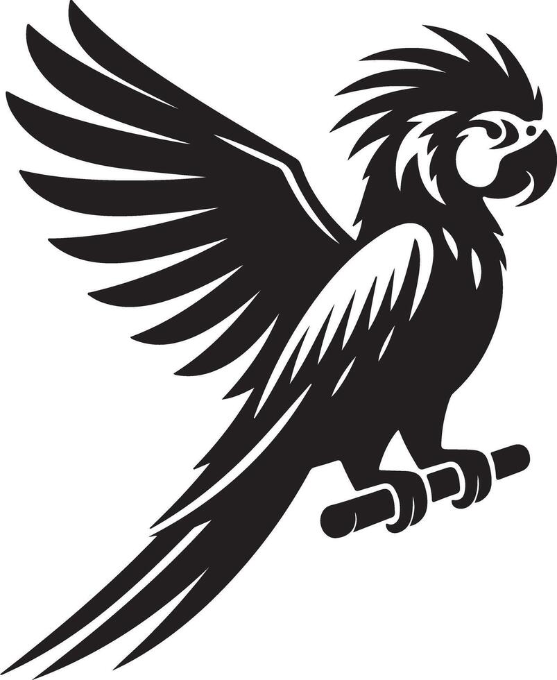 A silhouette of a parrot in style. vector