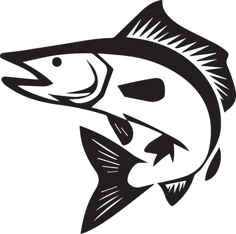 A silhouette of a fish in style. vector
