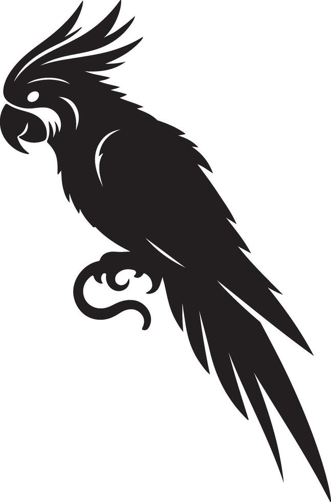 A silhouette of a parrot in style. vector