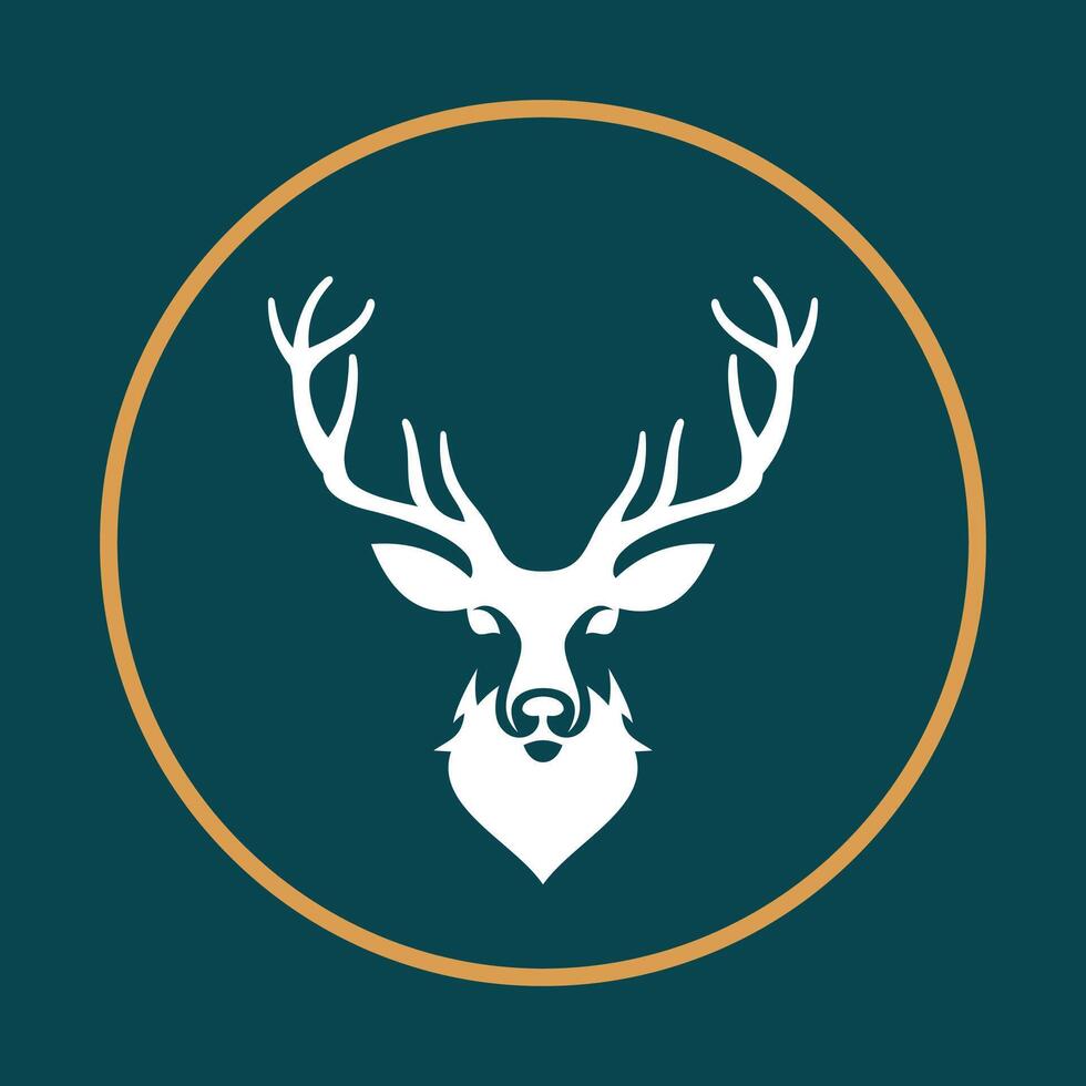 Deer head symbol dark abstract background beautiful illustration design vector