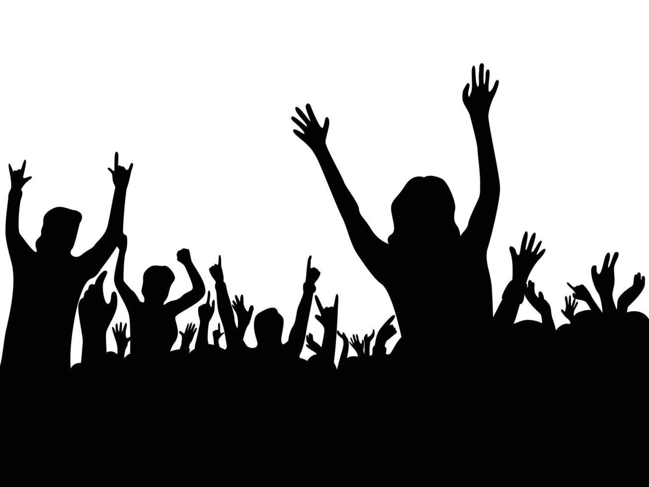 audience concert silhouette. people crowd in festival icon, sign and symbol. vector