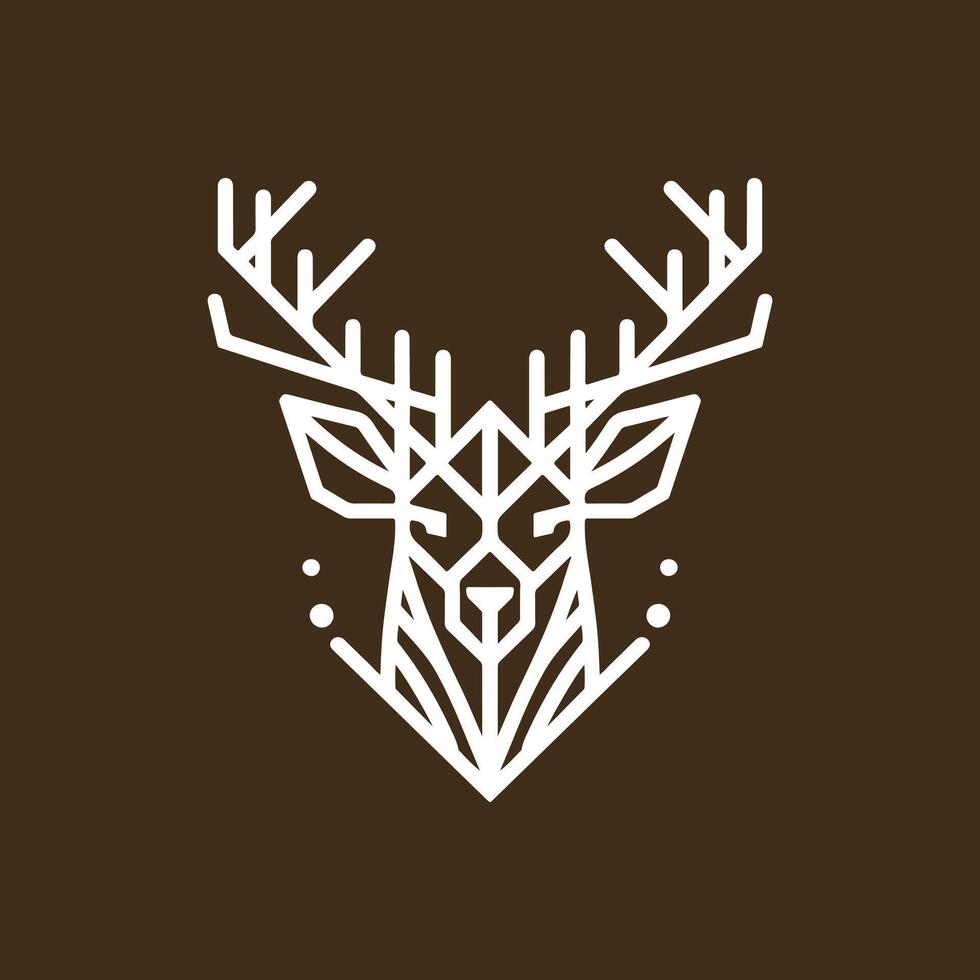 Geometric Deer Head Design vector