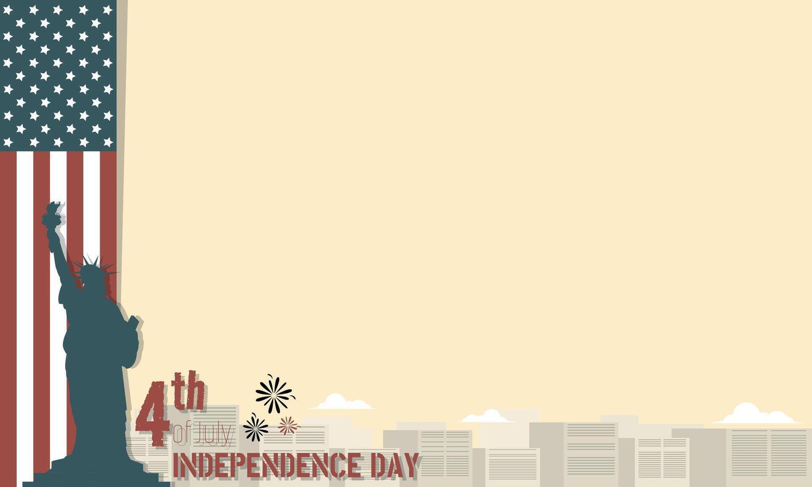 Independence Day of USA template. 4th of July with copy space area vector