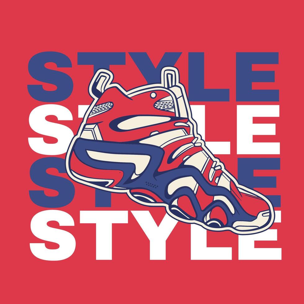 Sneaker shoes . Concept. Flat design. illustration. Sneakers in flat style. Sneakers side view. Fashion sneakers. vector