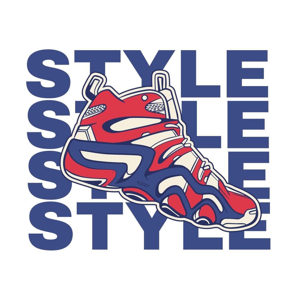 Sneaker shoes . Concept. Flat design. illustration. Sneakers in flat style. Sneakers side view. Fashion sneakers. vector
