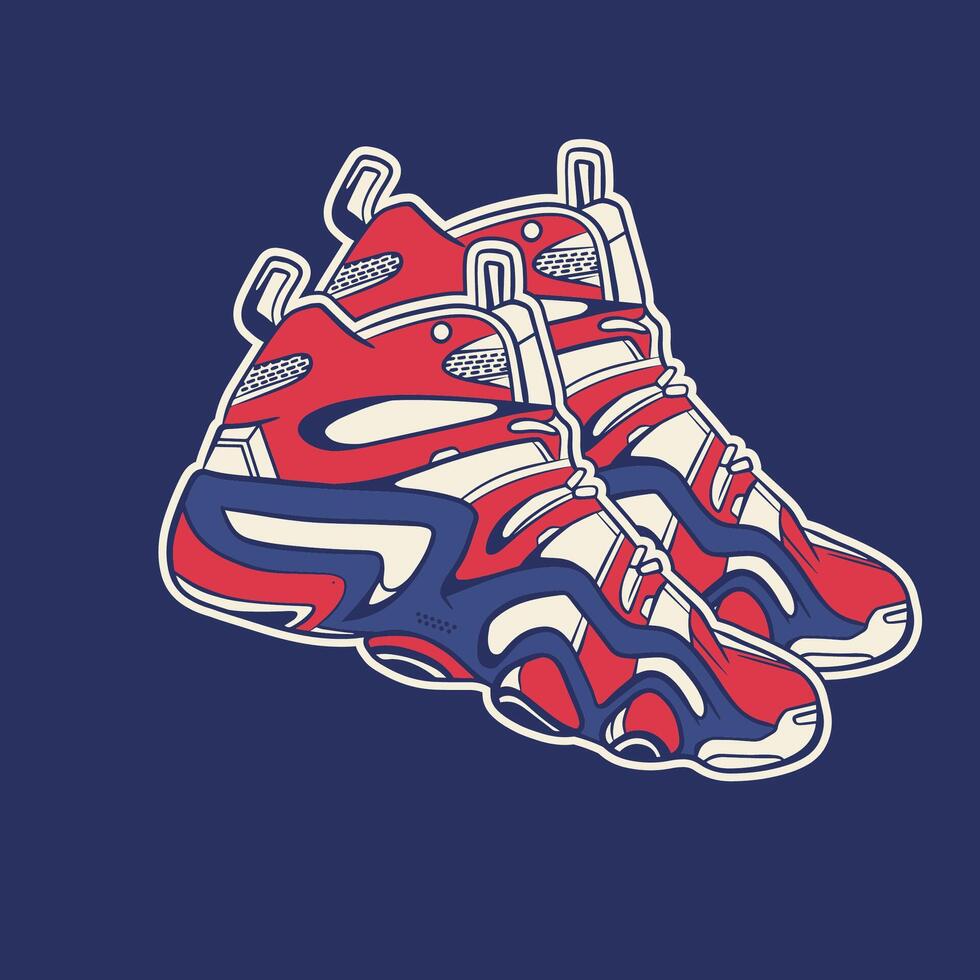 Sneaker shoes . Concept. Flat design. illustration. Sneakers in flat style. Sneakers side view. Fashion sneakers. vector