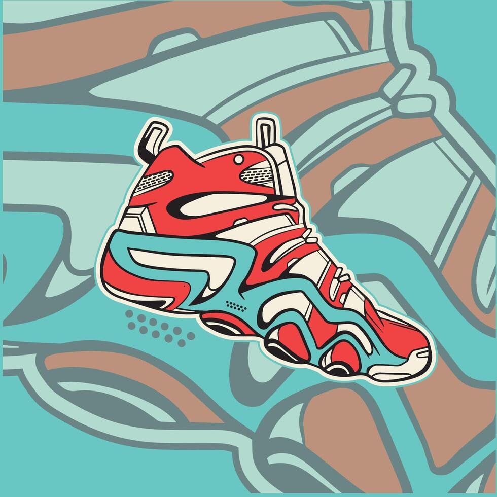 Sneaker shoes . Concept. Flat design. illustration. Sneakers in flat style. Sneakers side view. Fashion sneakers. vector