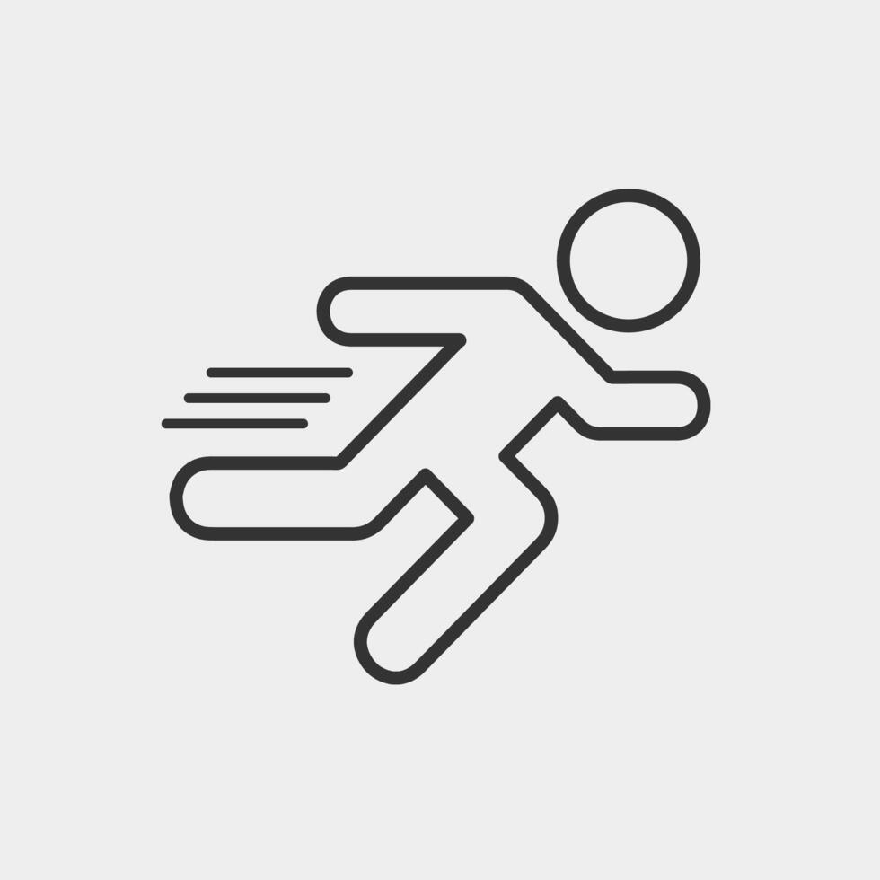 Running man icon design on white background. Recreation, sport concept. vector