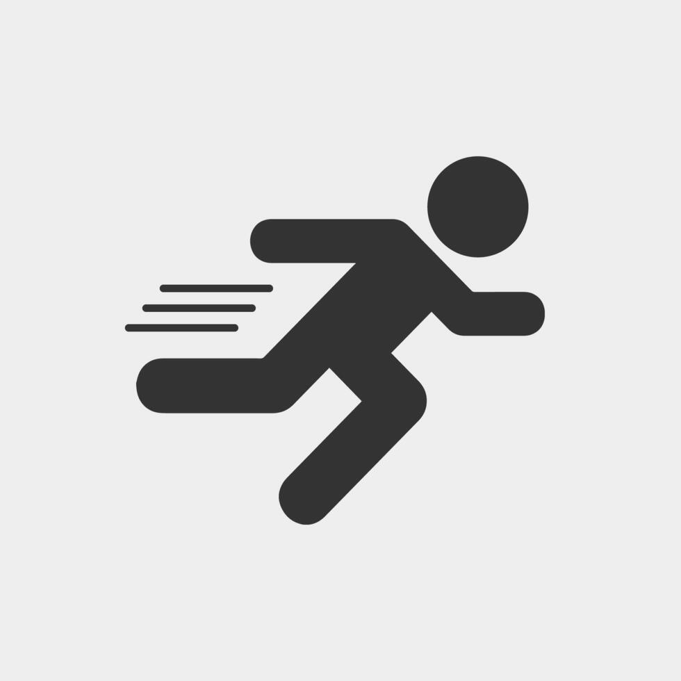 Running man icon design on white background. Recreation, sport concept. vector