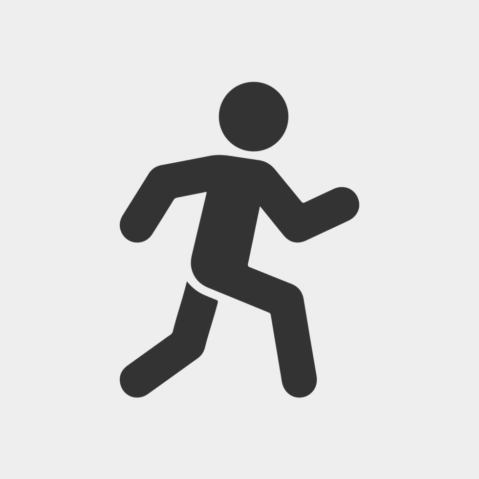 Running man icon design on white background. Recreation, sport concept. vector