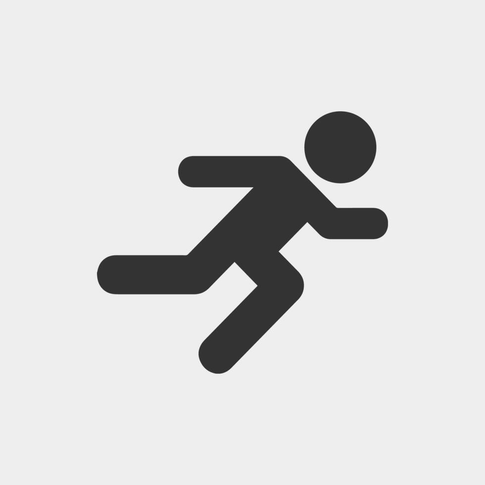 Running man icon design on white background. Recreation, sport concept. vector