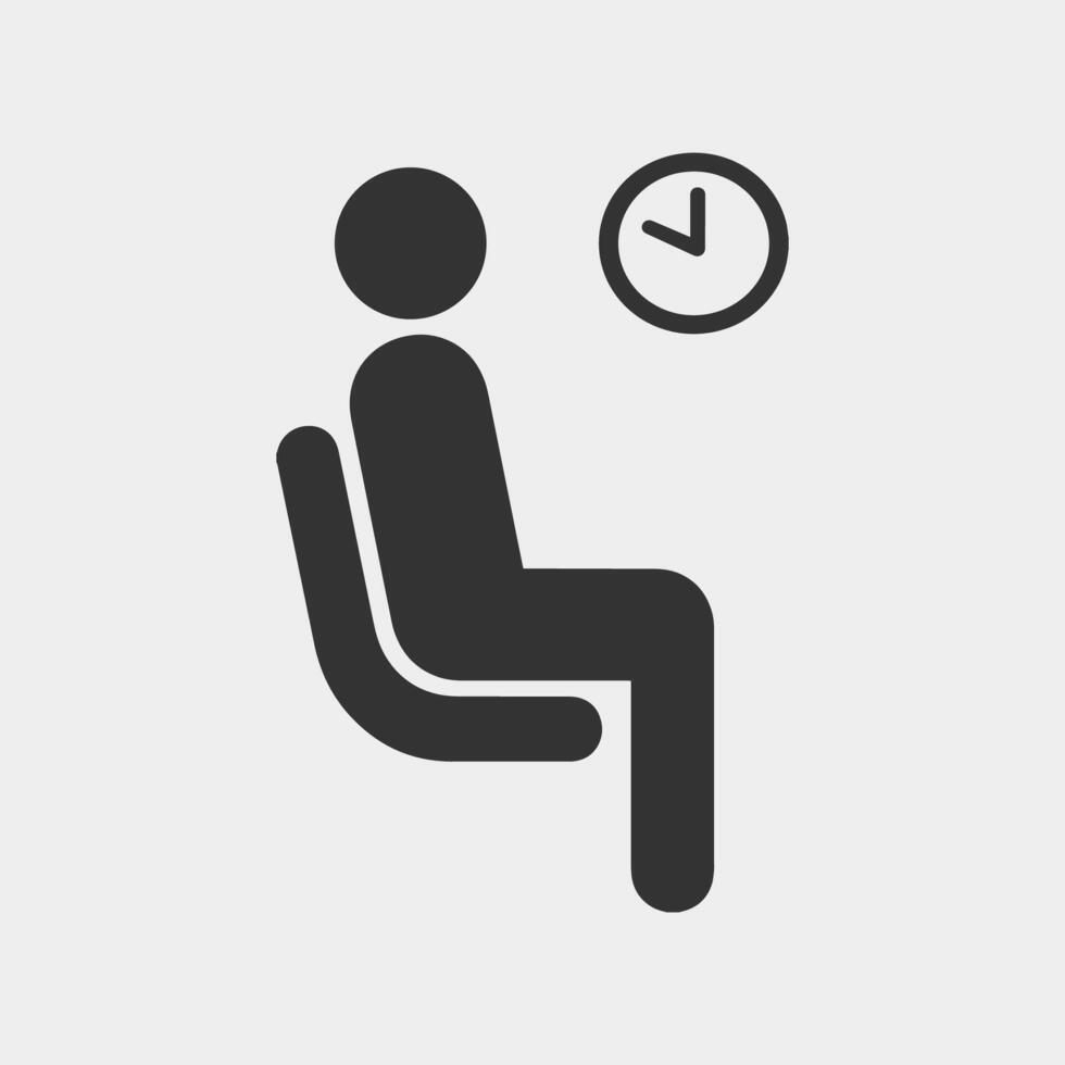 Waiting room line icon. Man sitting on a chair icon illustration vector