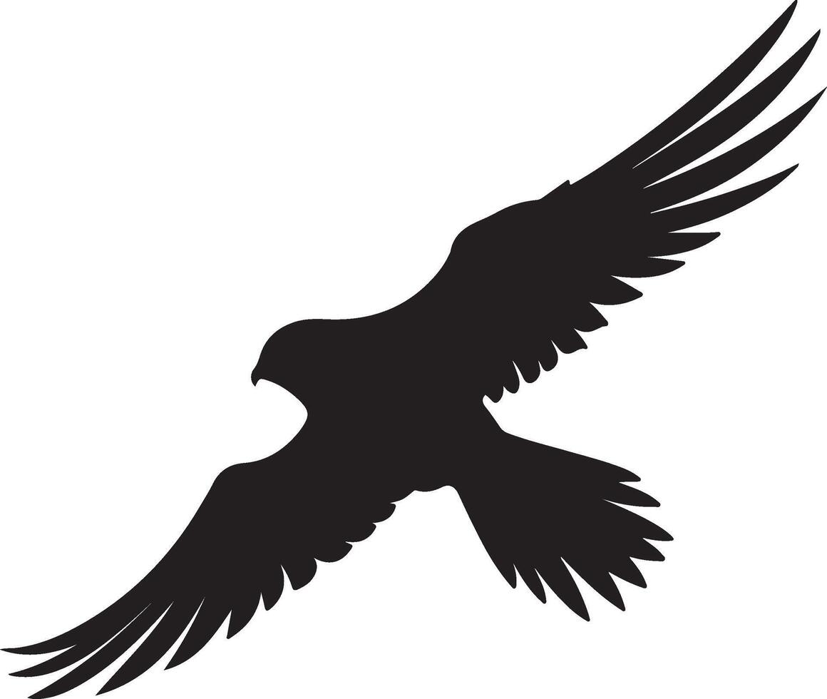 Nightjars Bird Silhouette Illustration White Background vector