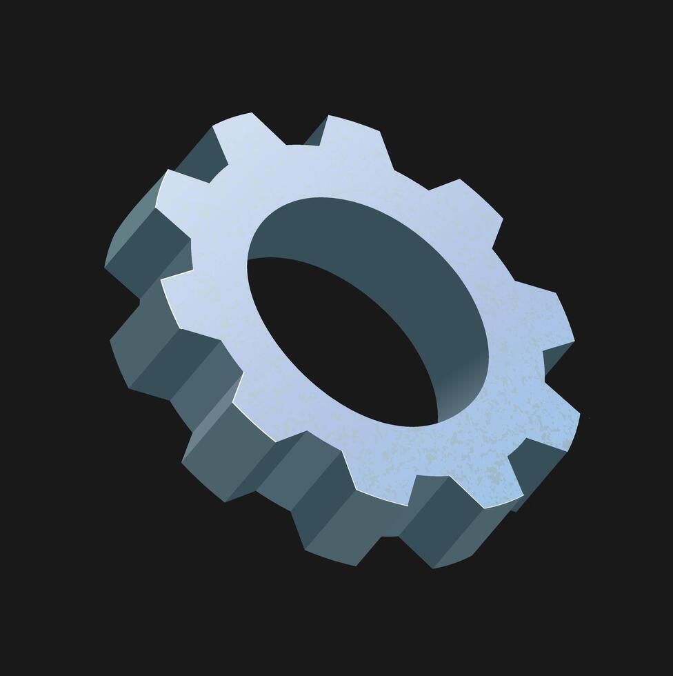illustration of 3d gear wheel vector