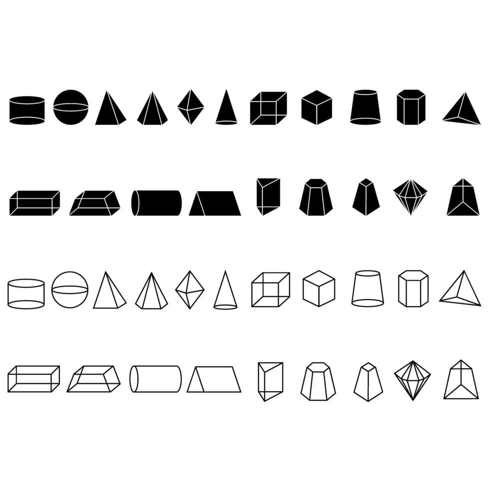 Geometric figure icon set. Geometry illustration sign collection. Figure symbol or logo. vector