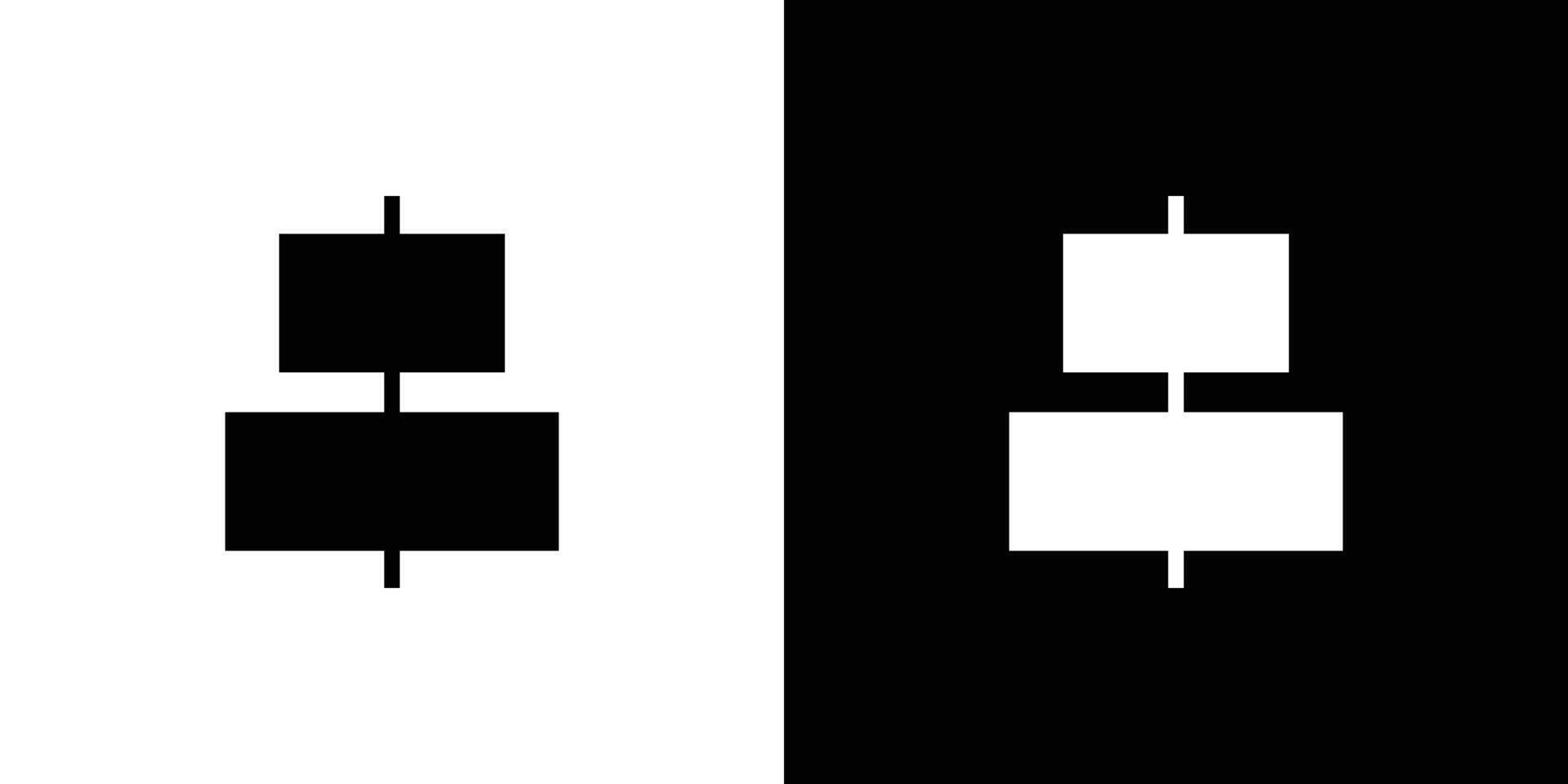 Vertical align icon symbol black and white set vector