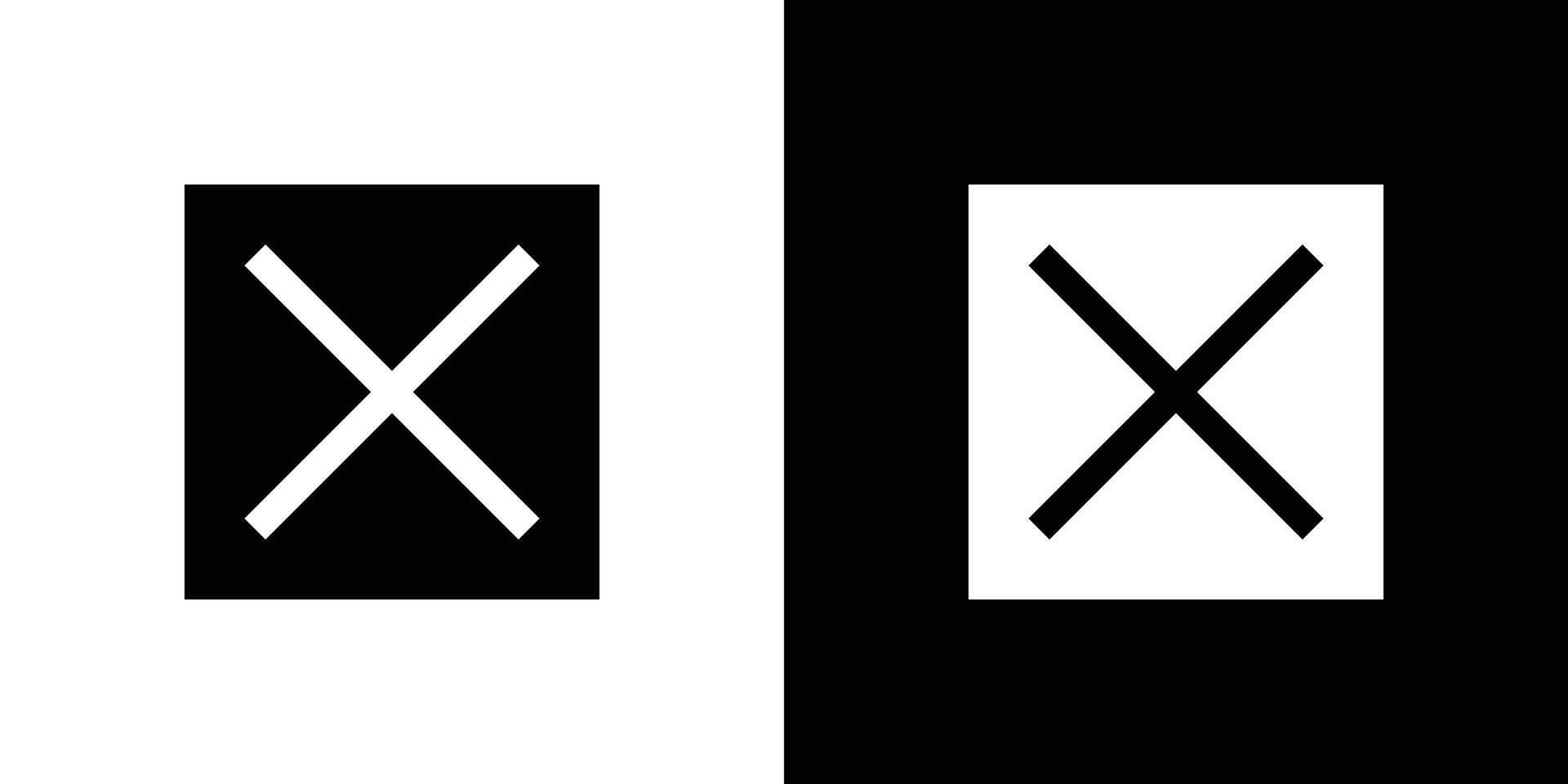 Cross mark icon in square vector