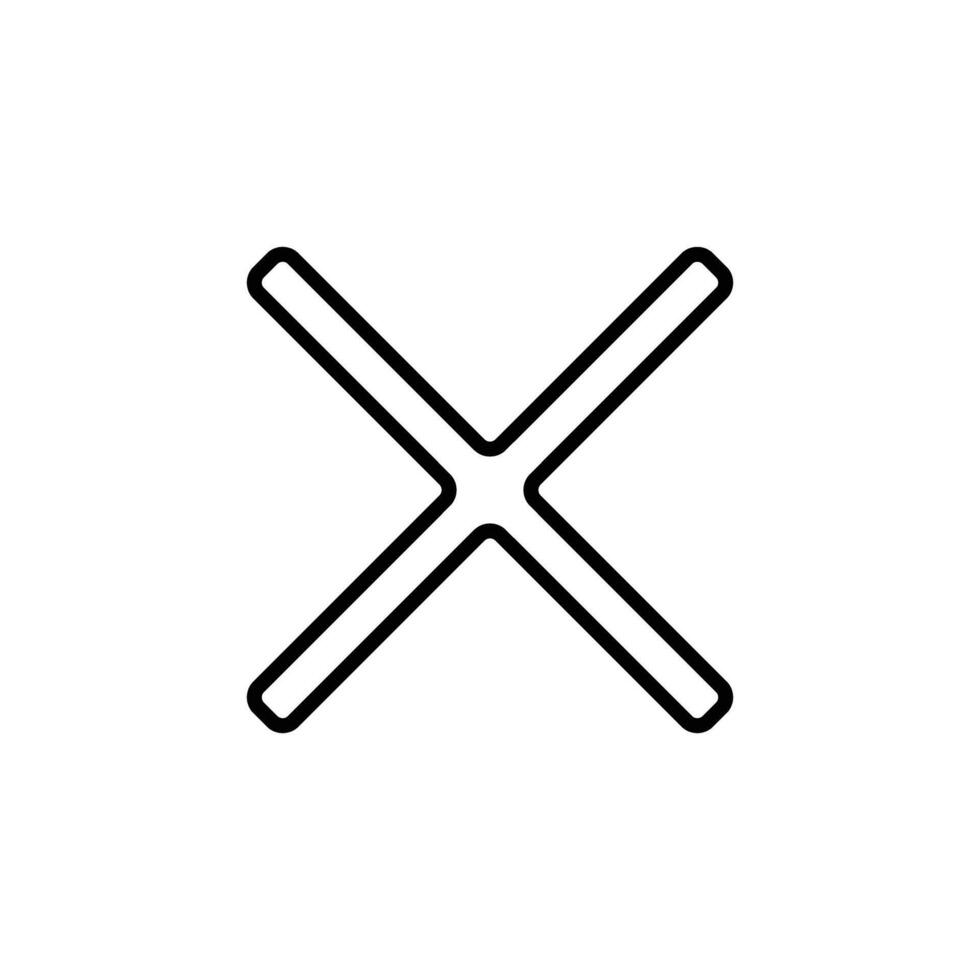 Cross line icon for website and app vector