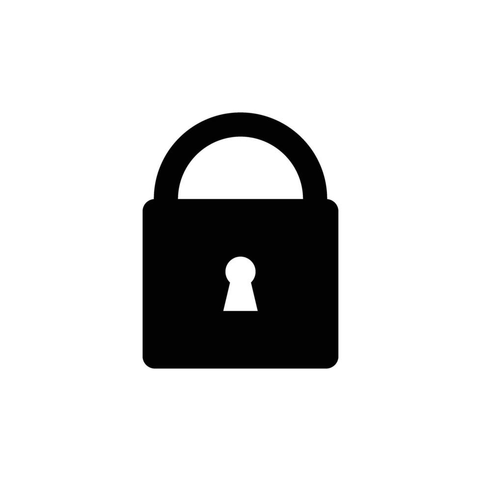 Lock key flat icon sign vector