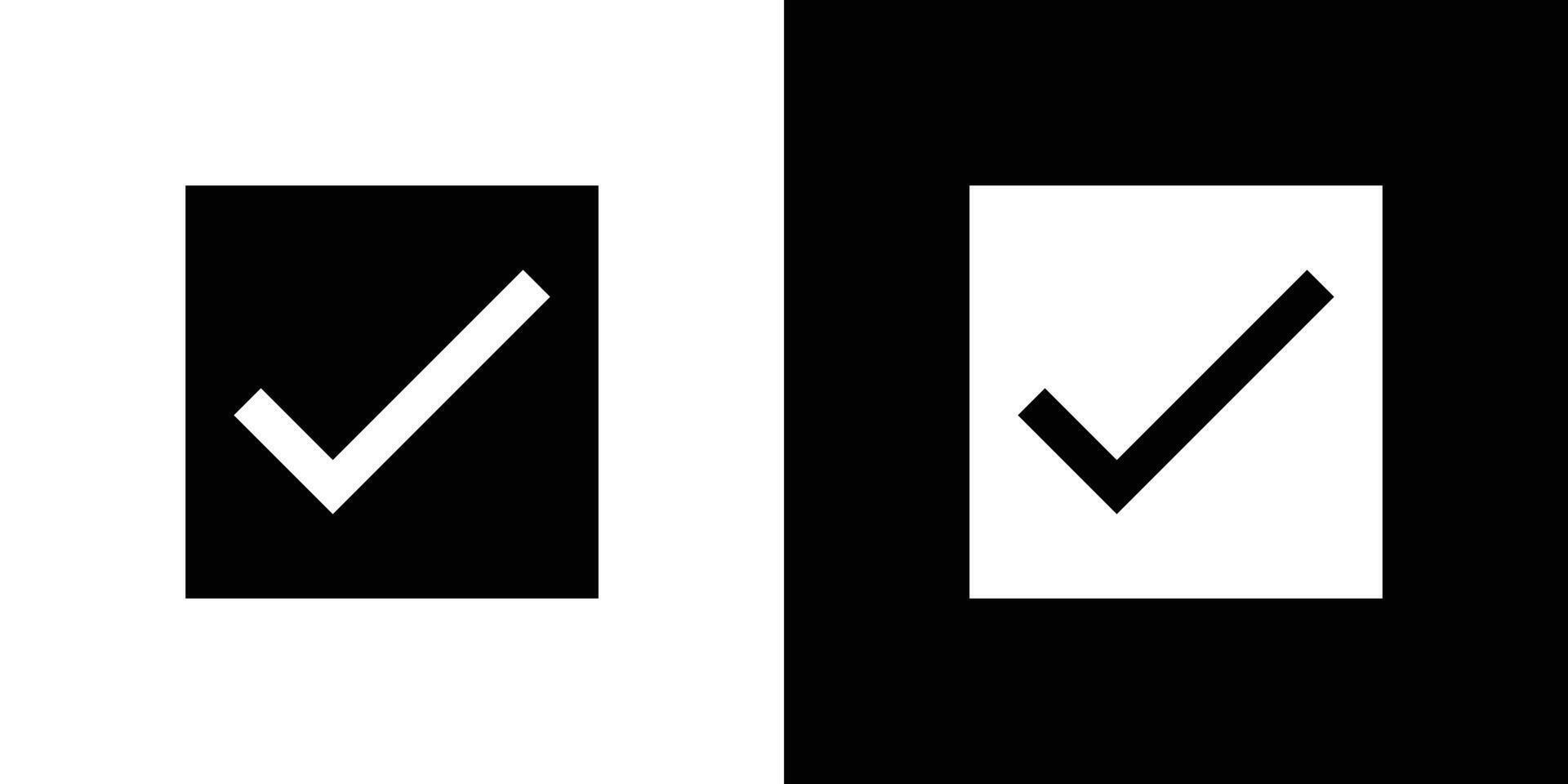 Check mark icon. Tick symbol in square vector