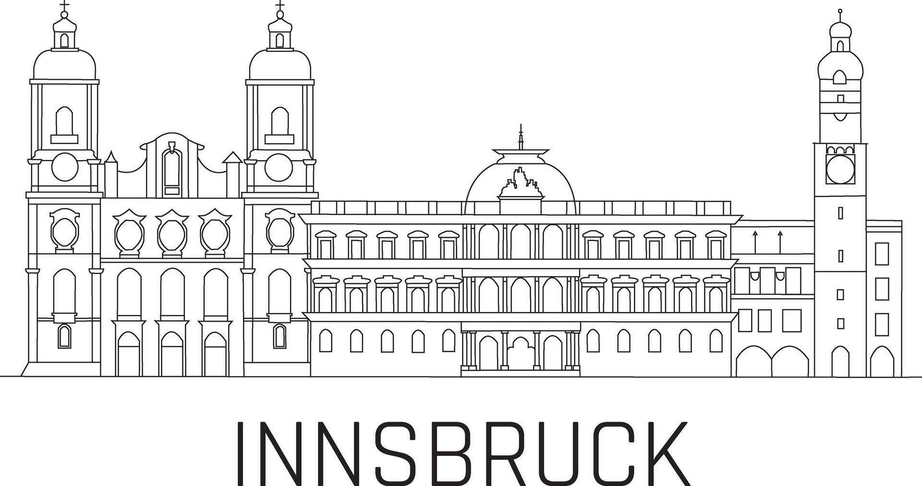 Innsbruck City Line Draw 46577010 Vector Art at Vecteezy