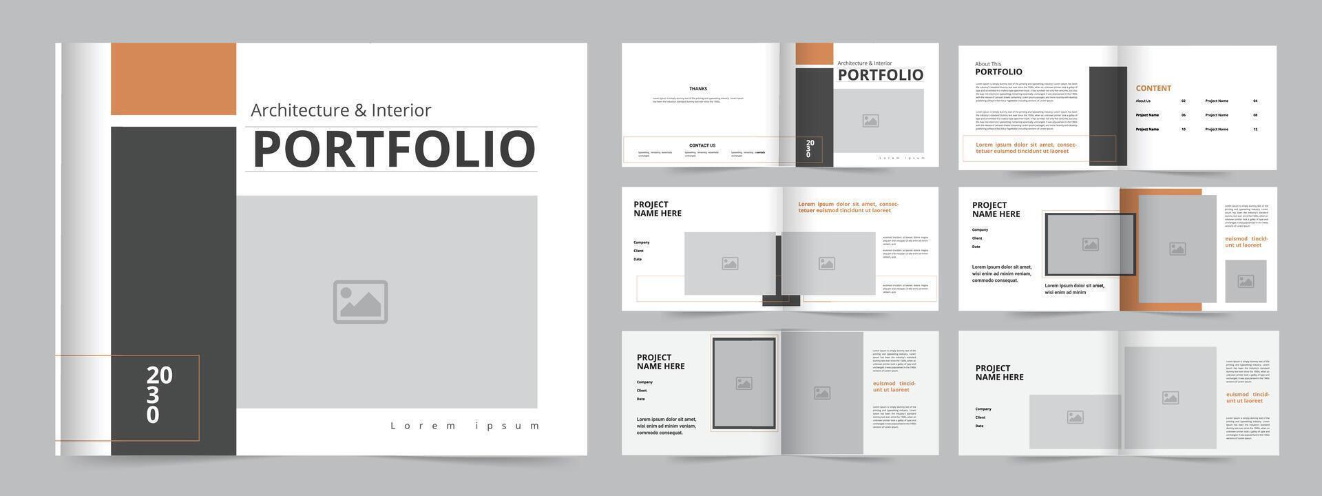 Landscape portfolio, Architecture Portfolio Layout template, Architecture Portfolio vector