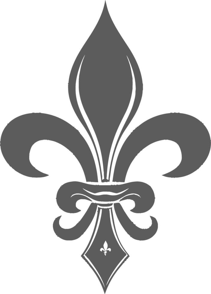 silhouette fleur de lis black color only vector