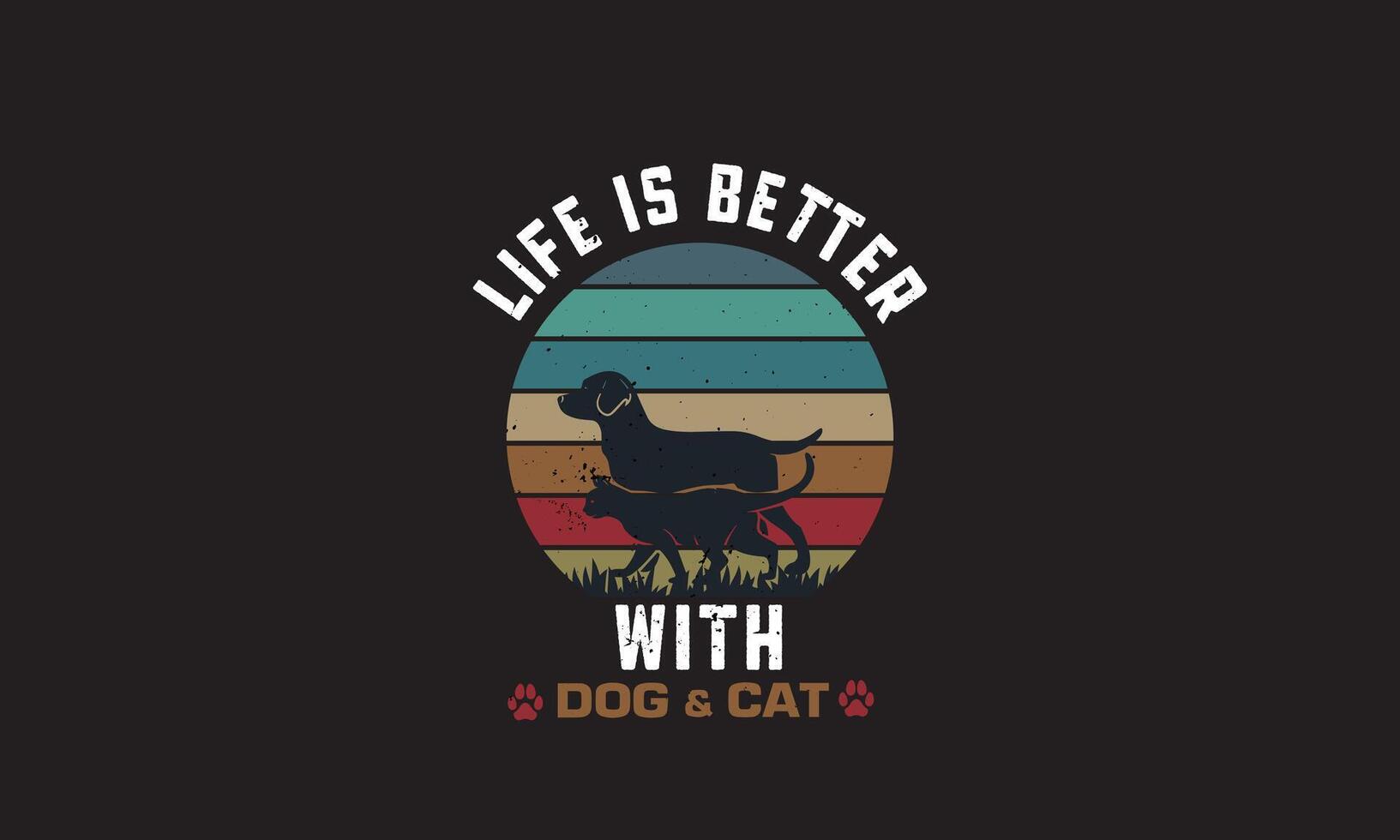 dog and cat t shirt design vector
