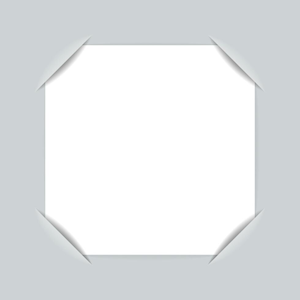 Cuts in the paper for attaching a photo template. illustration vector