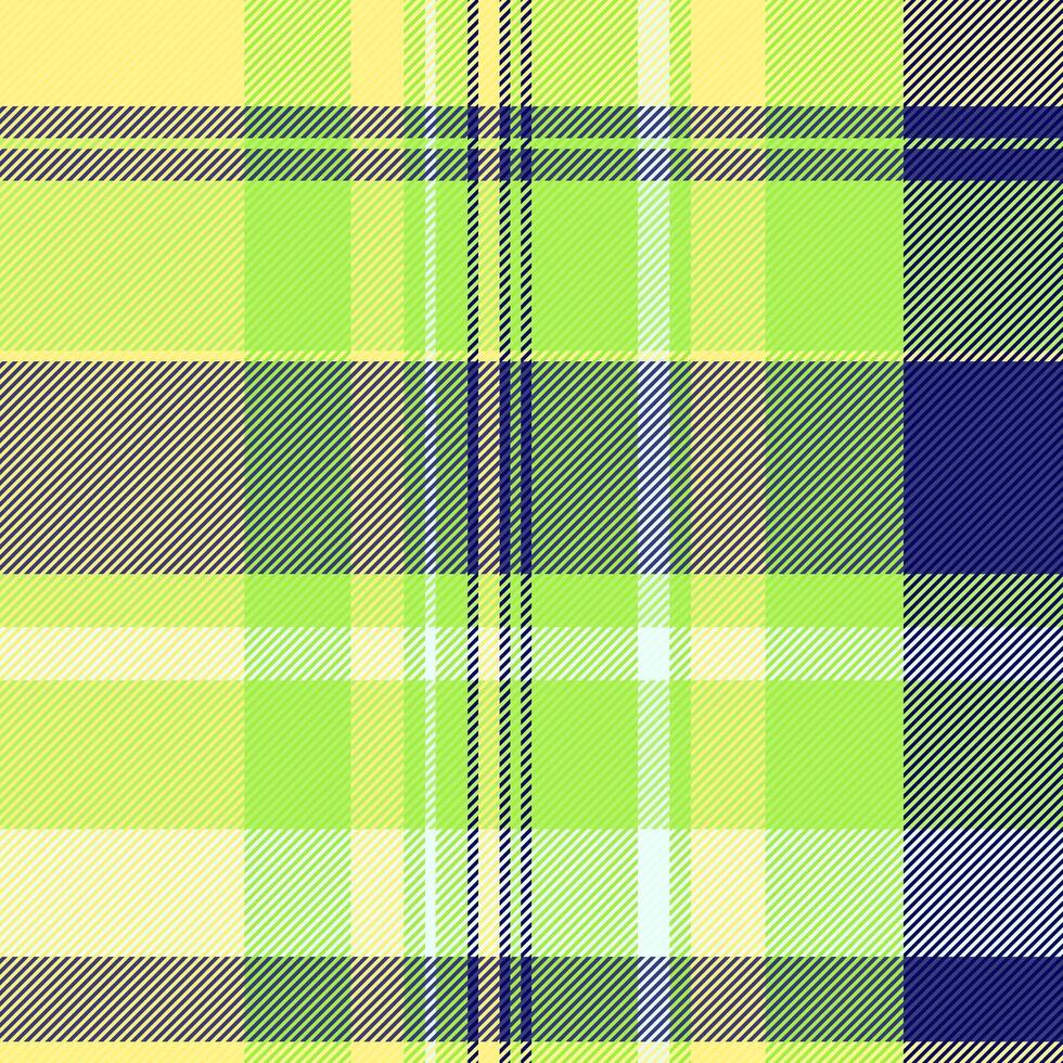Cool textile tartan pattern, store plaid background fabric. Everyday seamless check texture in green and blue colors. vector