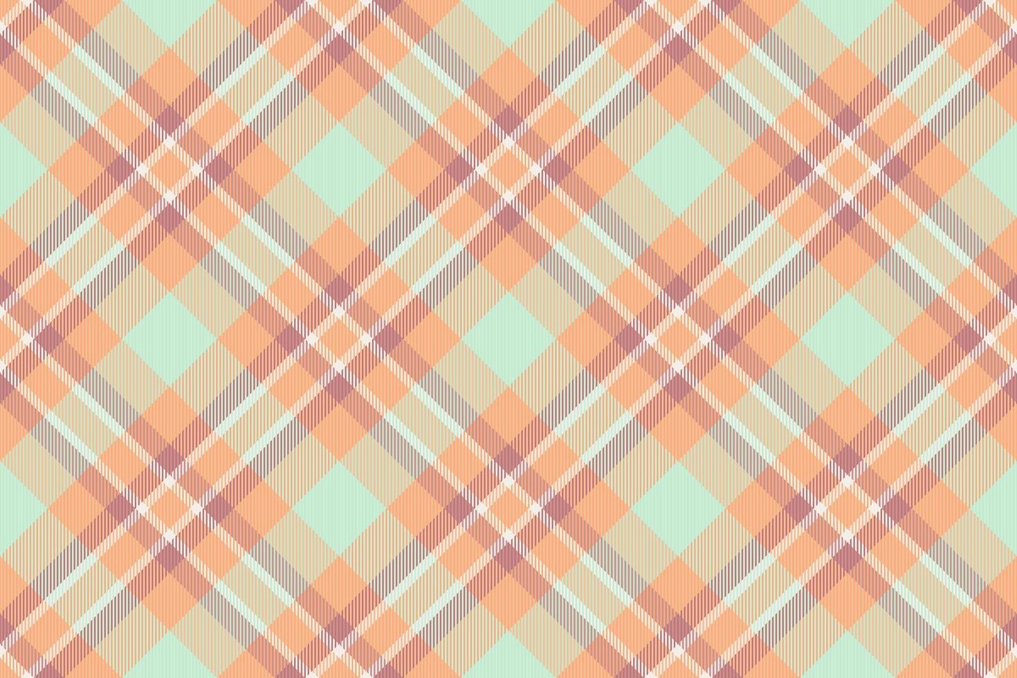 Colourful tartan pattern background, bag check texture fabric. Traditional textile plaid seamless in orange and light colors. vector