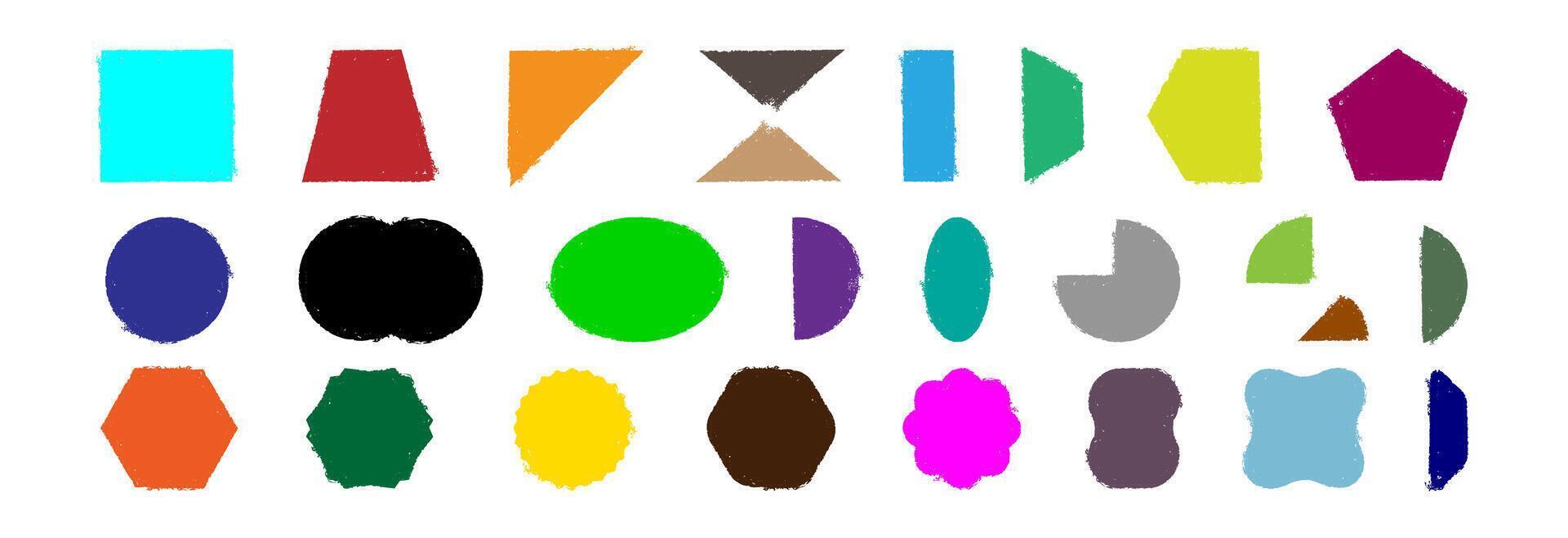 Colored figures with wax. vector