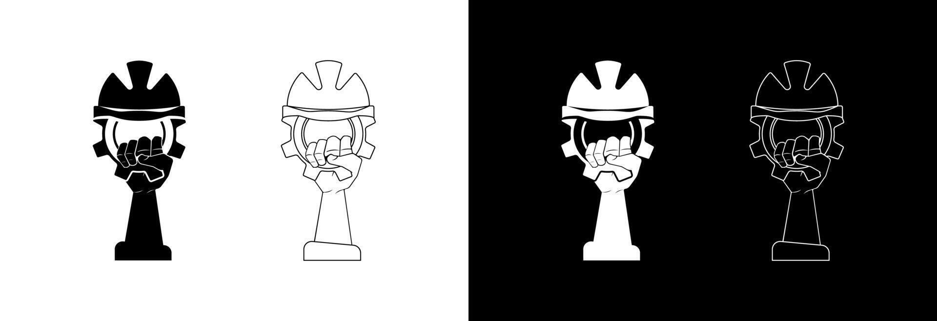 Gear icon in hand. vector